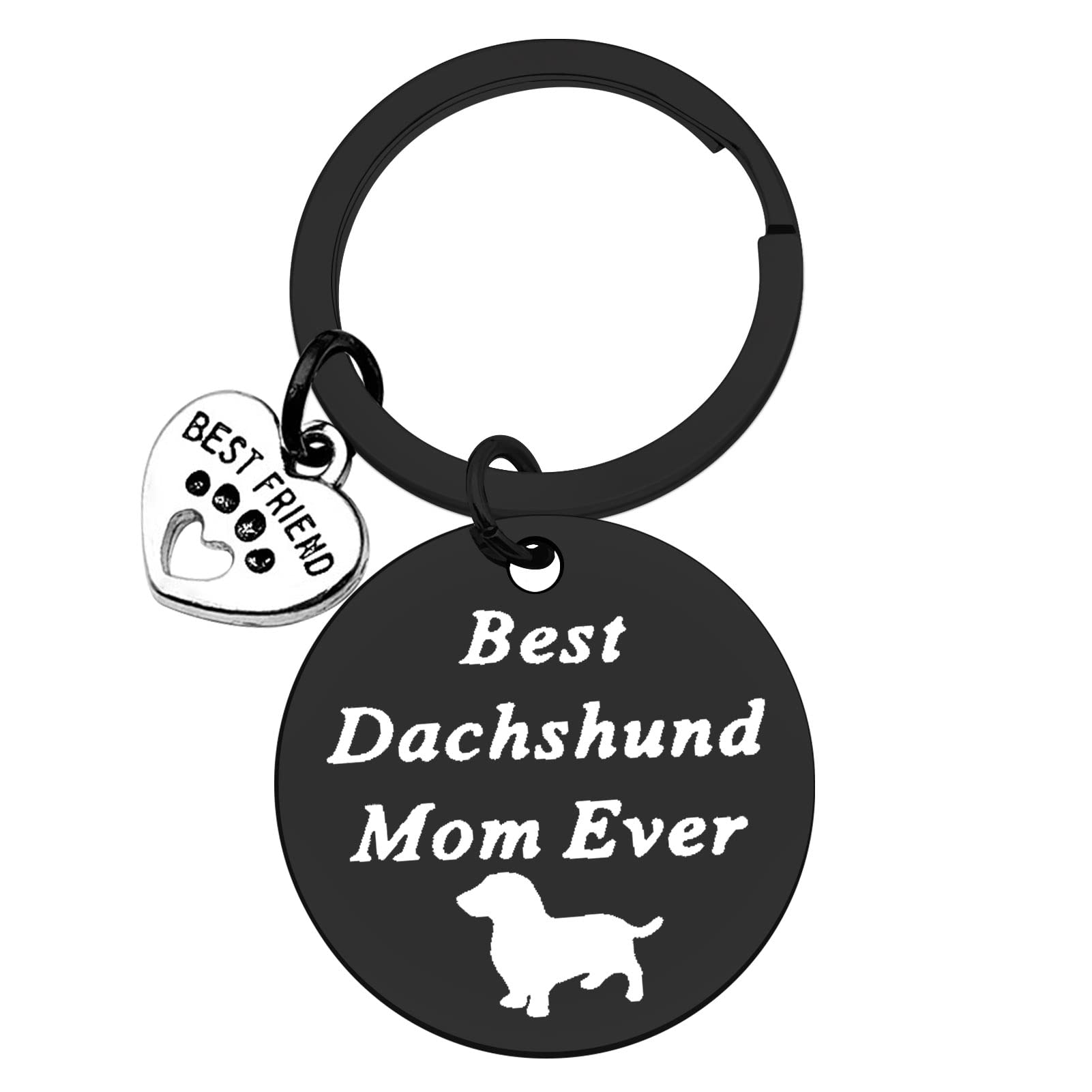 Dachshund Dog Mom Keychain - Best Dachshund Owner Gift for Women, Pet Lover Rescue Present - Perfect for Mother's Day, Christmas & Birthday - Cute Wiener Dog Accessory for Everyday Use, Travel & Key Organization