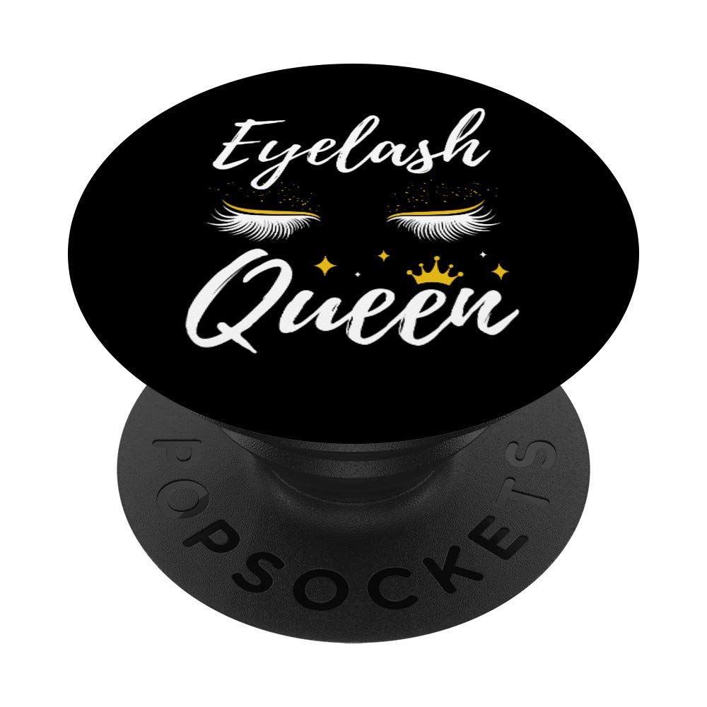 Eyelash Queen - Professional Lash Makeup Artist PopSockets PopGrip | Swappable Phone & Tablet Grip for Secure Hold | Perfect for Makeup Artists, Beauty Enthusiasts & On-the-Go Professionals