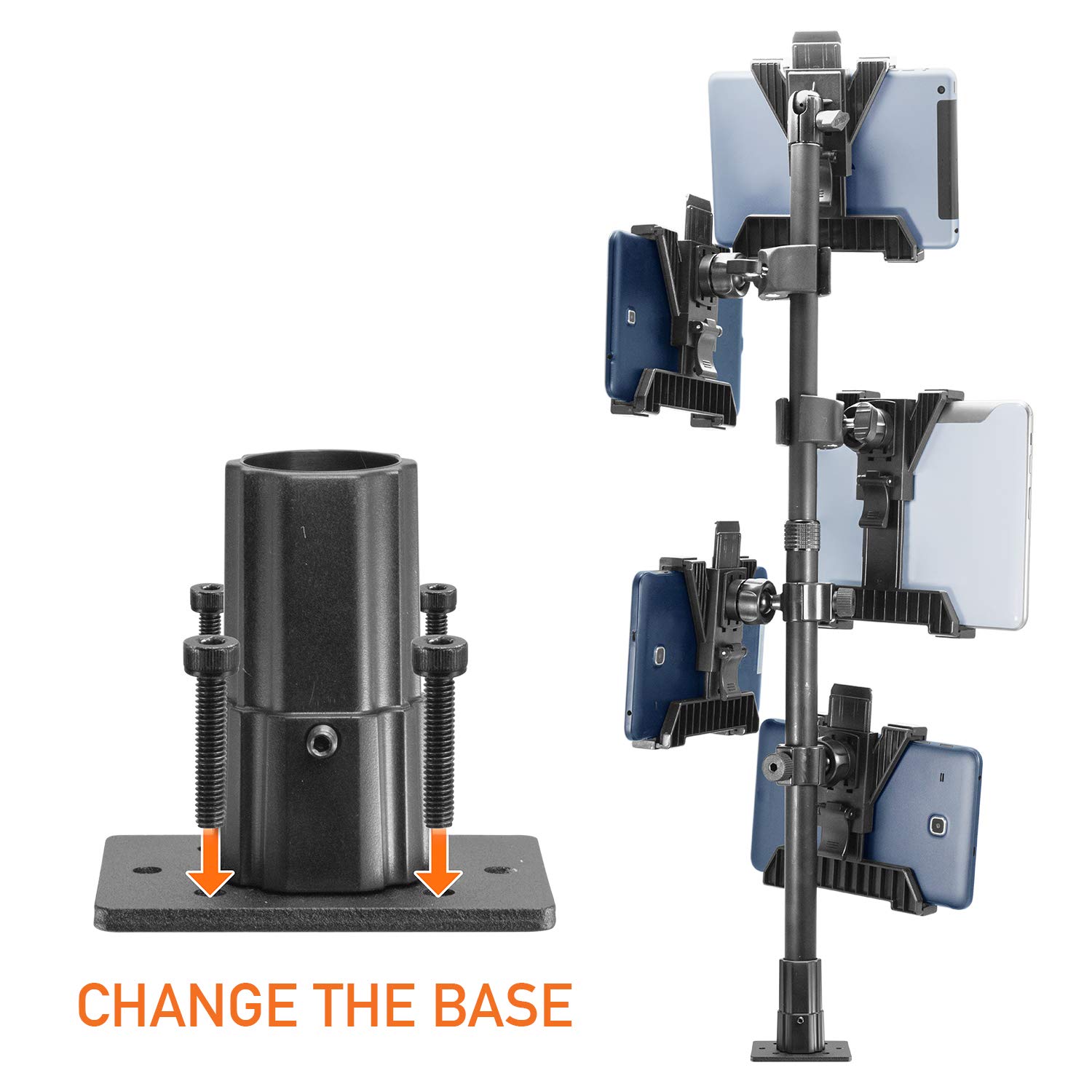 iBOLT TabDock POS Tablet Stand Mount with 5 Tablet Holders - Compatible with 7-10 Inch Tablets for Delivery Apps (DoorDash, Uber Eats, Postmates) - Perfect for Restaurants, Retail Stores & Food Delivery Businesses