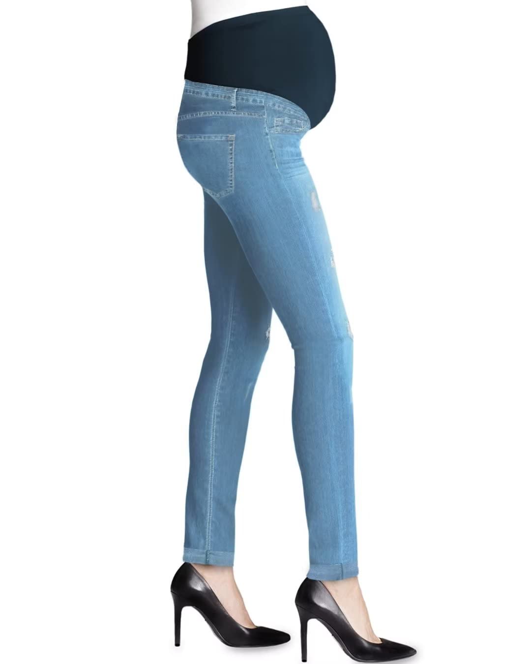 Stylish & Comfortable Women's Super Stretchy Maternity Jeans - Hybrid & Company - Perfect for Pregnancy, Postpartum & Everyday Wear