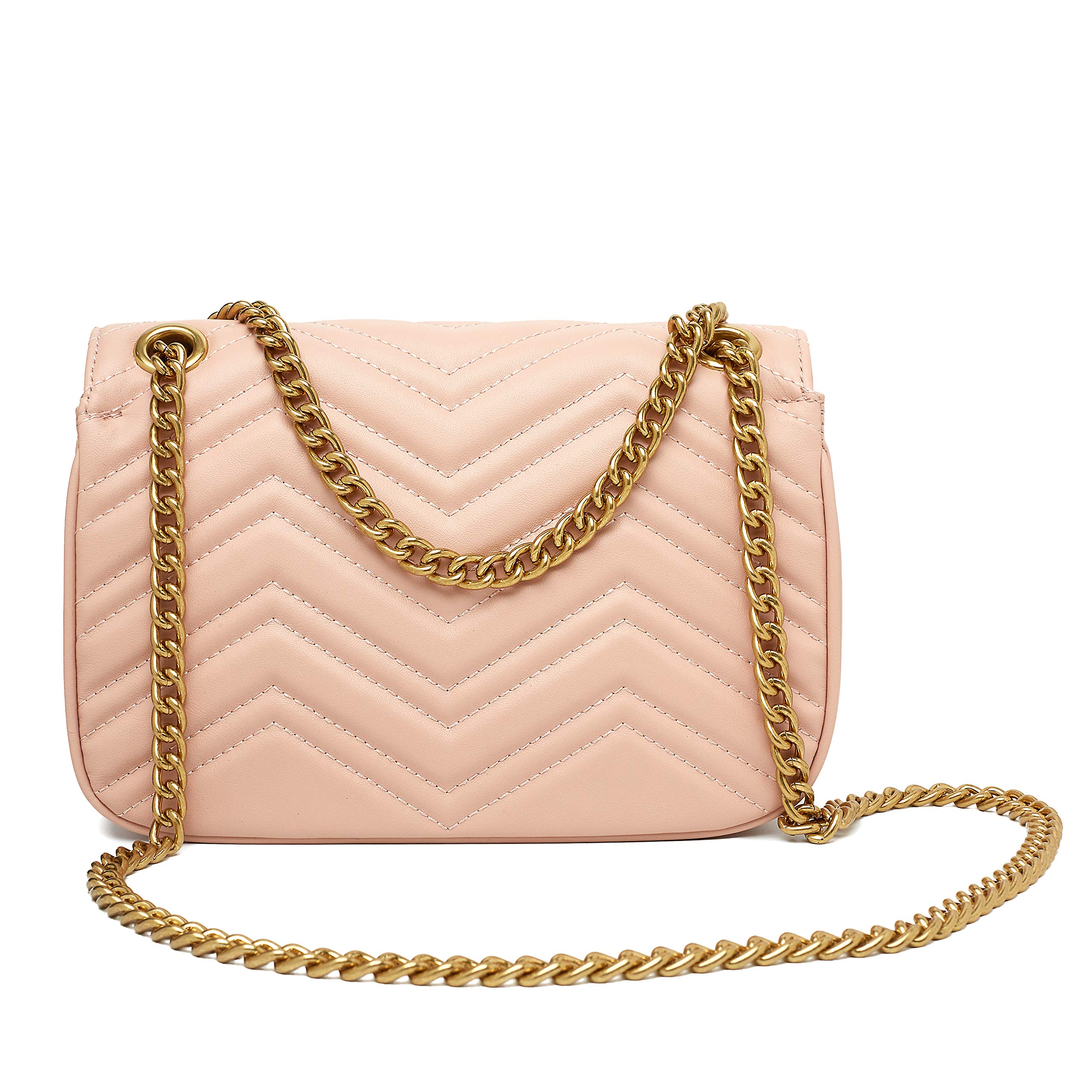 Chrysansmile Genuine Leather Quilted Crossbody Bag for Women - Stylish Shoulder Purse with Detachable Chain - Perfect for Work, Travel & Evening Out