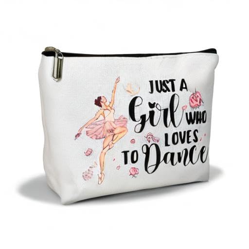 Dance Themed Makeup Bag - Portable Travel Makeup Organizer Pouch with Zipper, Motivational Gift for Women & Teens - Perfect for Dance Classes, Travel & Gym Storage