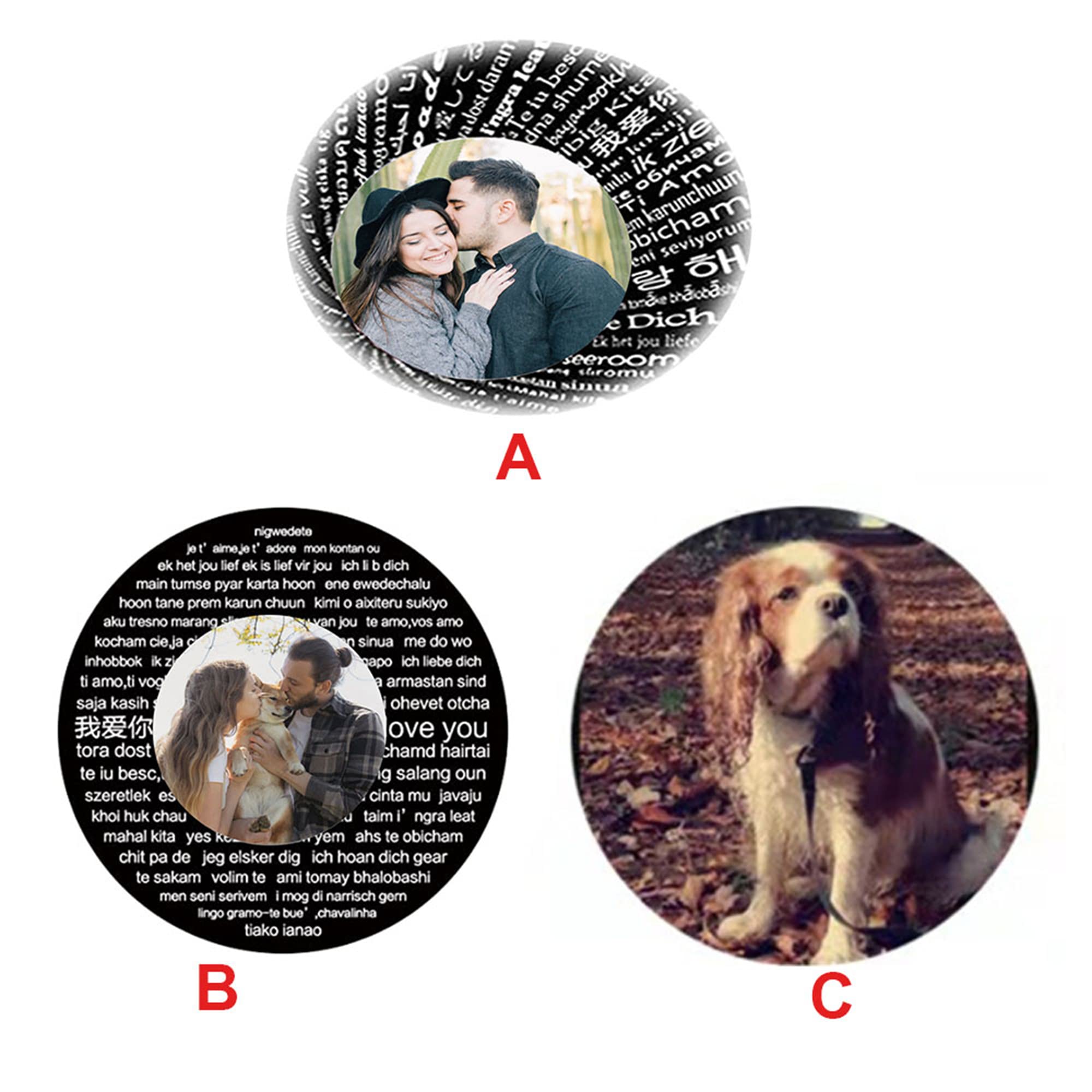 Custom Personalized Photo Projection Bracelet for Men & Women - Adjustable Handmade Braided Rope Circle Bracelet with I Love You Message in 100 Languages - Romantic Gift for Couples, Anniversaries & Special Occasions