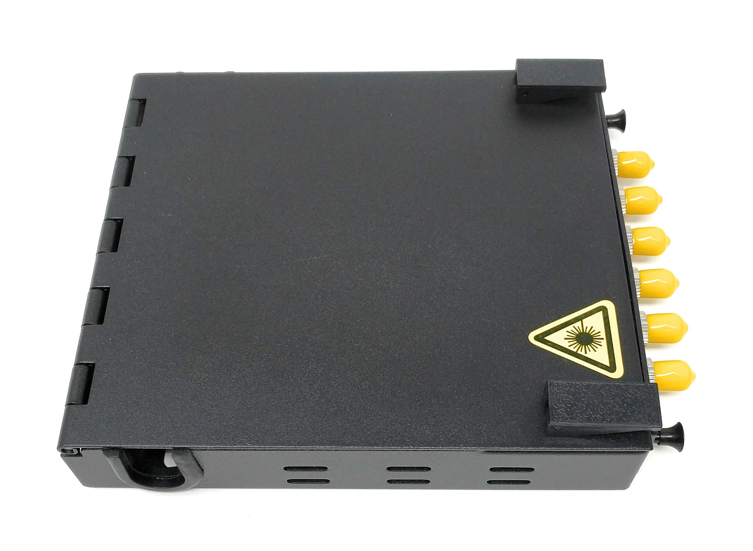 Ultra Spec Cables Wall Mount Fiber Enclosure with Splicing Module - 6 Port ST-UPC Singlemode LGX Panel for High-Speed Network Installations in Data Centers & Telecom Rooms