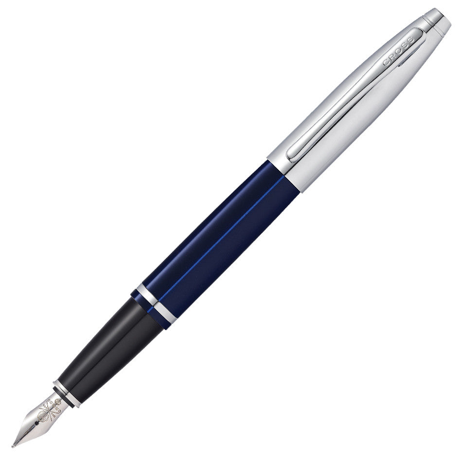 Premium Cross Calais Fountain Pen - Elegant Blue Lacquer Finish - Smooth Writing for Professionals & Students - Perfect for Signatures, Note-Taking & Gift Giving