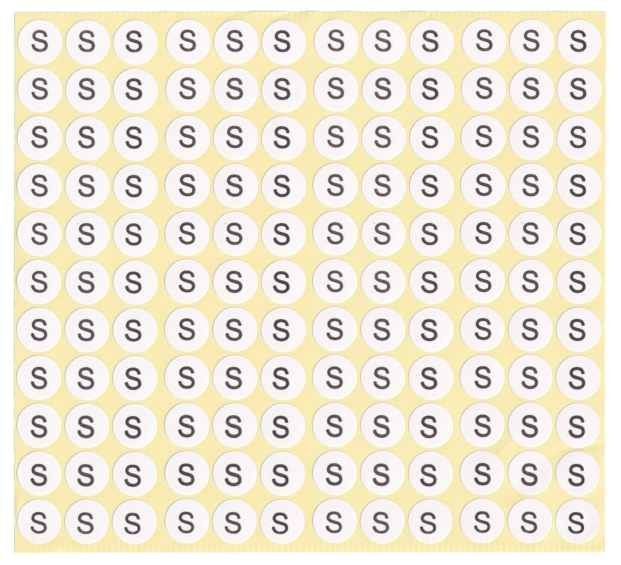 DealzEpic - Letter S Alphabet Stickers - 15 Sheets Small Round Self-Adhesive Paper Labels for Scrapbooking, DIY Crafts & Organizing