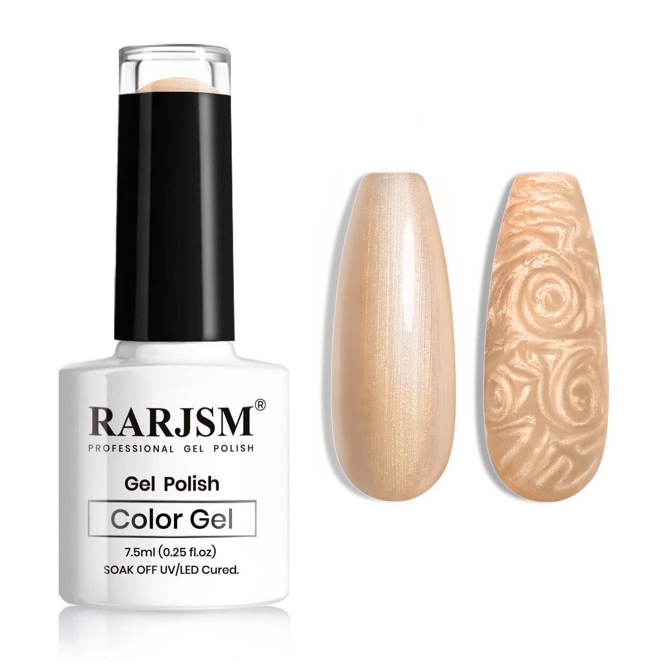 RARJSM Pearl Gel Nail Polish - Rose Gold Shimmer Glitter UV Gel for DIY Manicure | Salon & Home Use | Long-Lasting Mermaid Nail Art Design for Parties, Weddings & Special Occasions