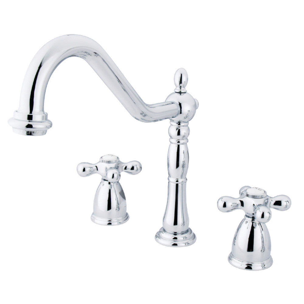 Kingston Brass KB1799AXLS Widespread Kitchen Faucet - Modern Stainless Steel Pull-Down Sprayer for Sink - Perfect for Home Kitchen Renovation and Daily Cooking Use