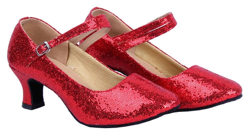 Honeystore Women's Soft Comfort Mary Jane Glitter Dance Shoes - Ballet, Jazz, Ballroom & Wedding for Girls & Ladies