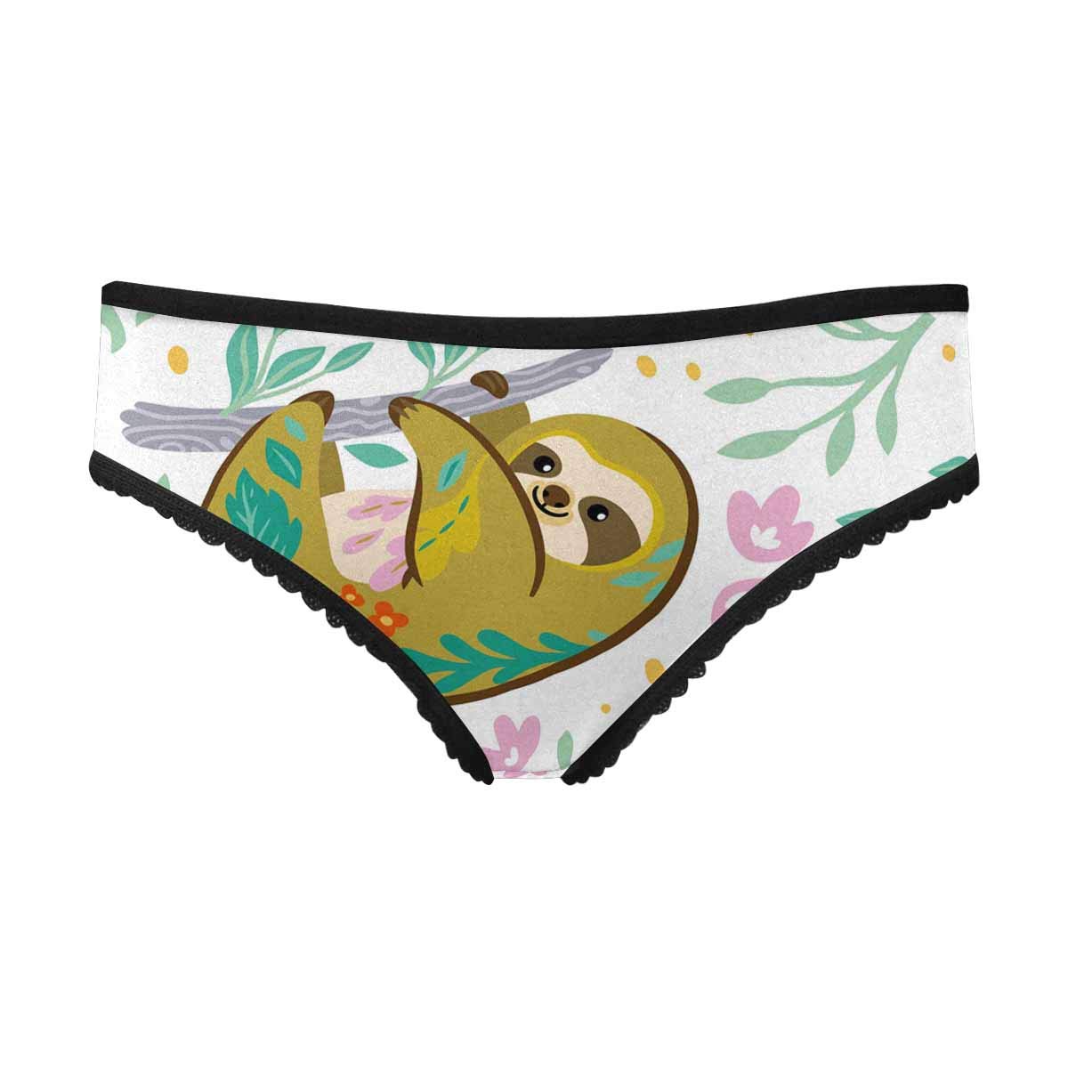 InterestPrint Women's Breathable Cotton Underwear - Soft Comfortable Briefs with Fresh Lemon Print - Perfect for Summer, Travel & Everyday Wear