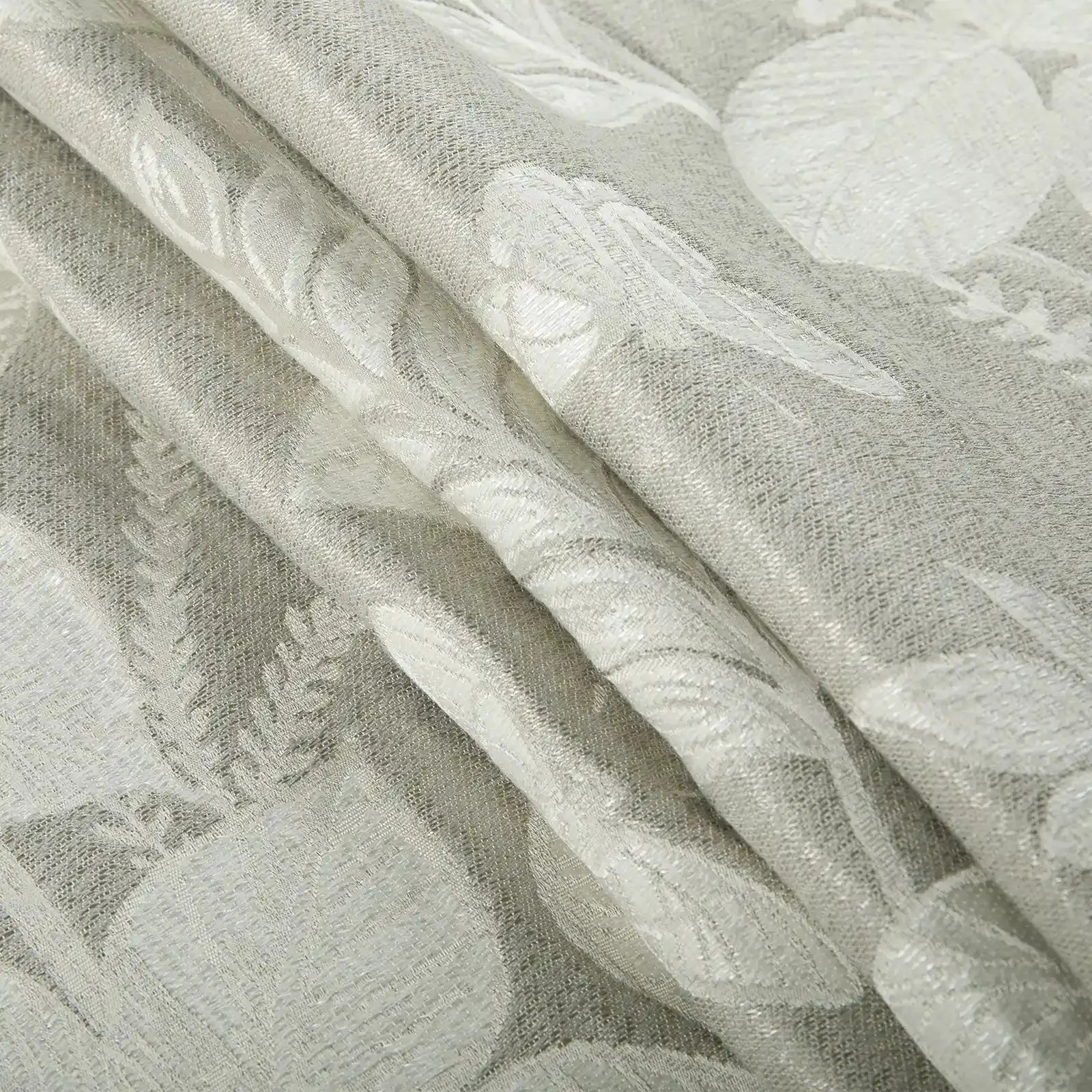 Lydia Foliage Jacquard Pleated Curtains - Elegant Floral Pattern Window Drapes for Living Room & Bedroom Decor