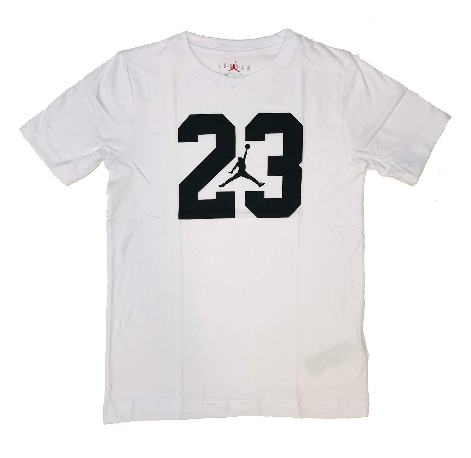 Nike Air Jordan Boys' 8-20 Jumpman Logo Cotton T-Shirt - White & Black - Medium - Comfortable Casual Wear for School, Sports & Everyday Outfits