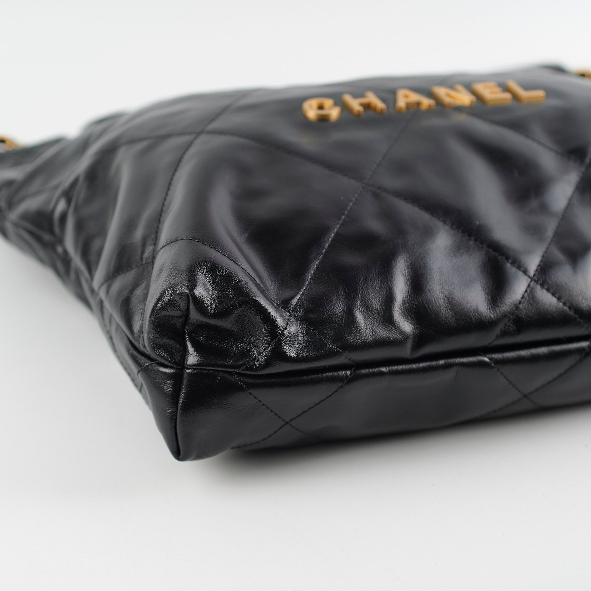 Chanel 22 Small Handbag - Genuine Black Calfskin Leather Crossbody Bag for Women | Perfect for Date Night, Office & Evening Events