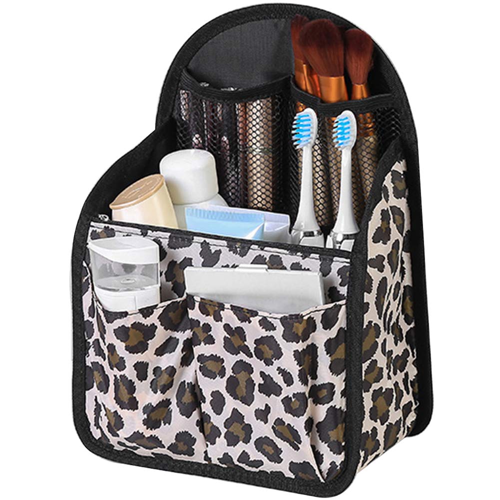 Kelendle Waterproof Backpack Organizer - Zippered Travel Bag Insert with Divider, Portable Nylon Cosmetic & Handbag Organizer (Leopard Print) - Perfect for Travel, Work & Daily Commute