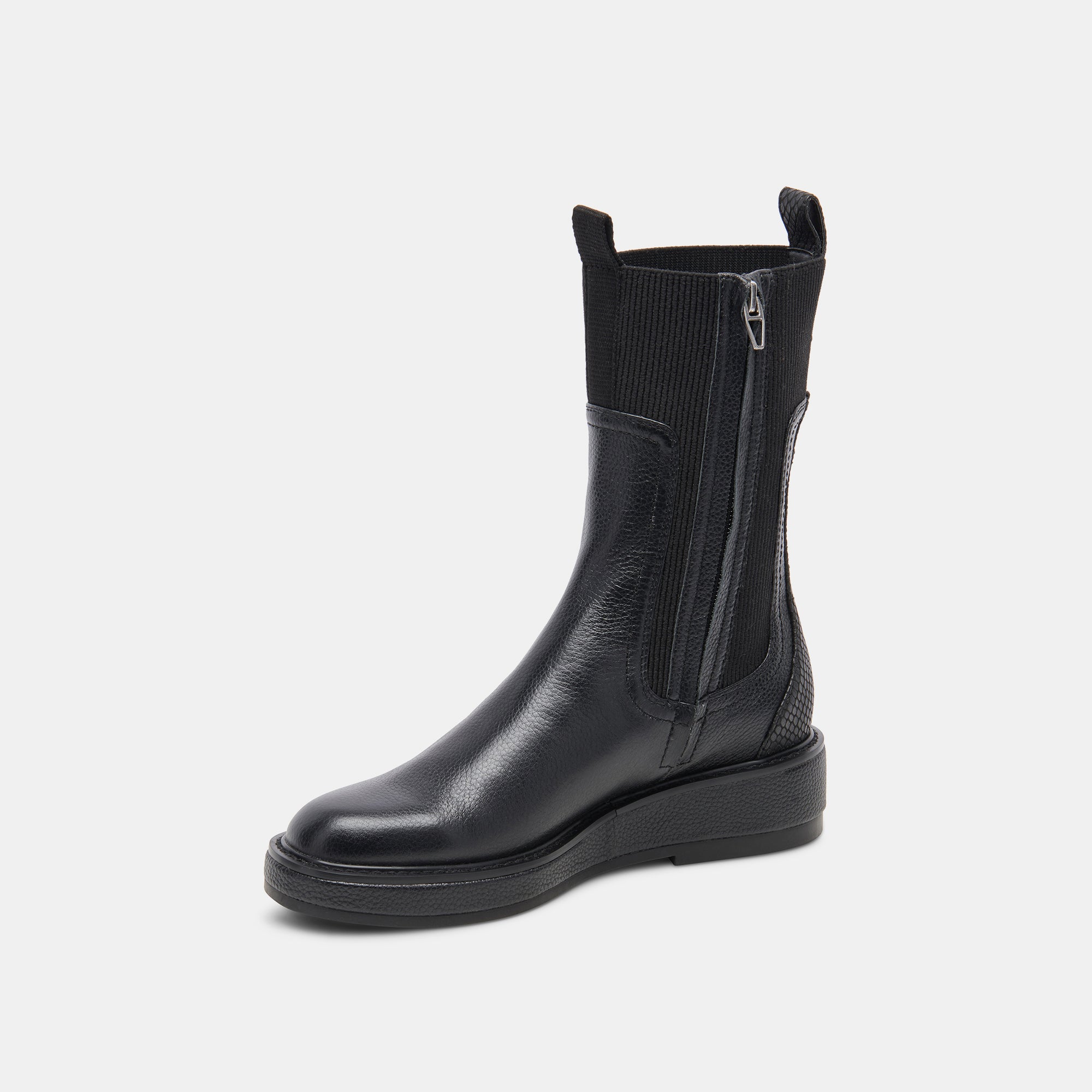ELYSE H2O Waterproof Black Leather Boots for Women - Fashionable Rain & Snow Boots for Outdoor Walking, Commuting & Winter Wear