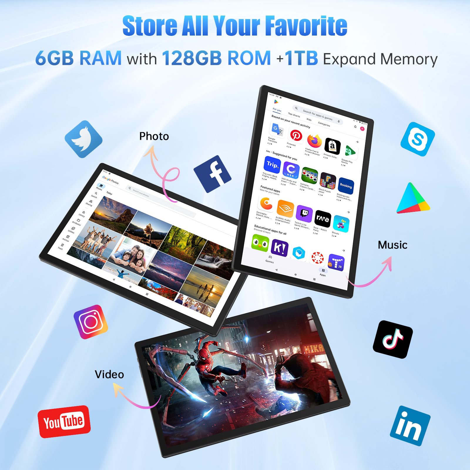 MESWAO 14 Inch Android Tablet 2025 - 6GB RAM 128GB Storage (Expandable to 1TB), Helio G99 Octa-Core Processor, 1920x1200 WUXGA Touch Screen, 12000mAh Long Battery Life - Perfect for Work, Study, and Entertainment