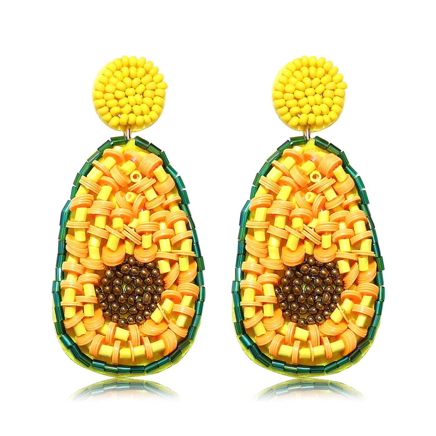 Boho Handmade Beaded Dangle Earrings for Women - Cute Strawberry & Watermelon Fruit Drop Earrings - Summer Beach Jewelry Gift for Girls & Women - Perfect for Parties, Vacations & Casual Wear