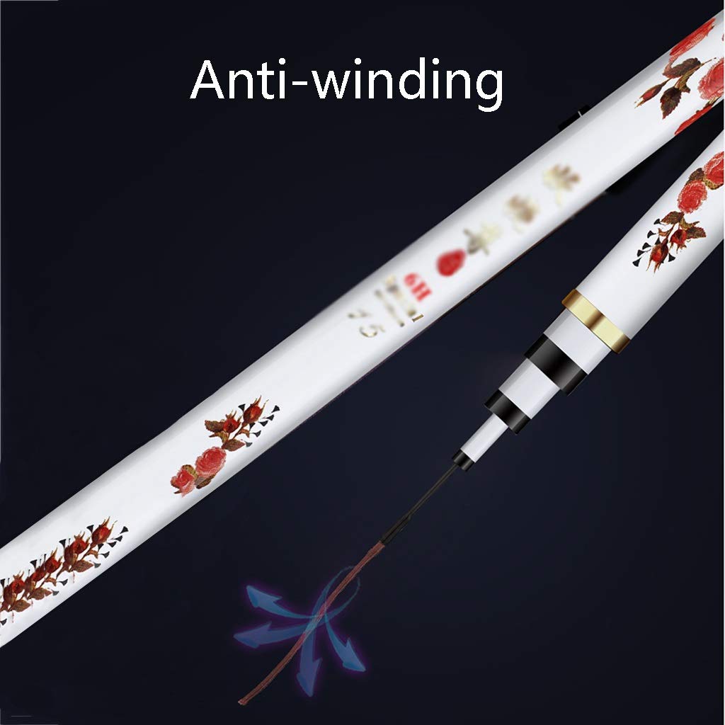 Premium Carbon Fiber Telescopic Fishing Rod - Lightweight Travel Fishing Pole for Beginners & Adults - Saltwater & Freshwater Fishing Gear (White, 3.6m) - Perfect for Camping, Backpacking & Outdoor Adventures