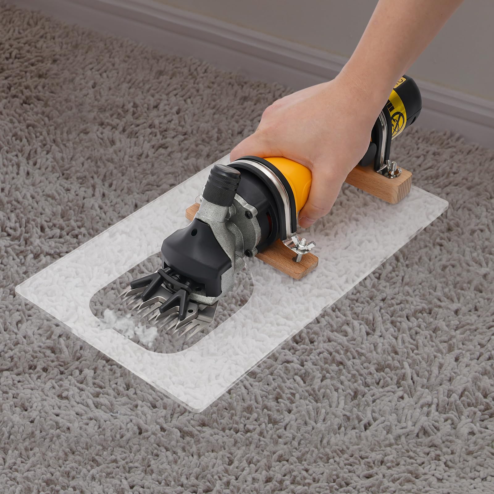 Electric Carpet Trimmer - 2800RPM Low Vibration Carpet Shear & Rug Trimming Tool for Professional Carpet Sculpting, Tufting & Carving (15