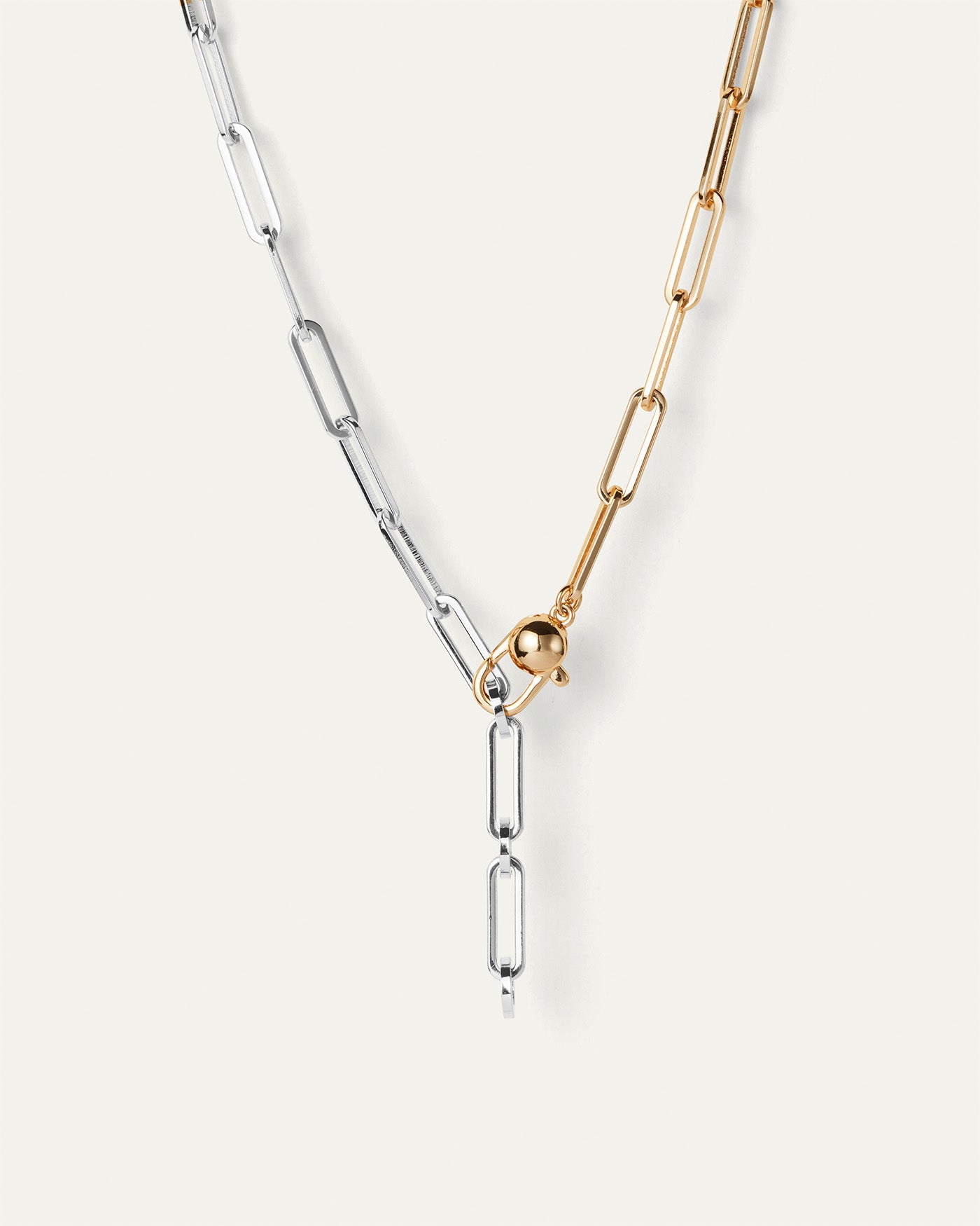 Andi Slim Chain Two Tone Gold and Silver Necklace - Elegant Layering Jewelry for Women, Perfect for Everyday Wear and Special Occasions