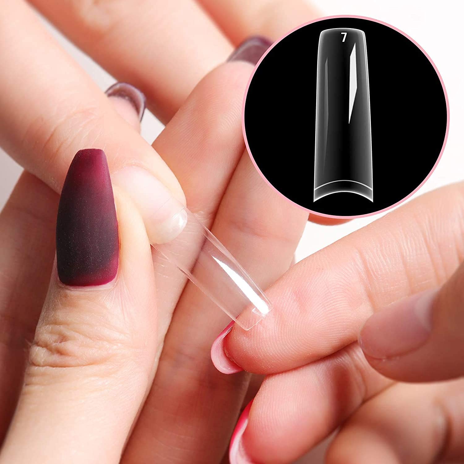 100 Pcs Acrylic Fake Nails Set with 3gm Reusable Nail Glue - Long Lasting Artificial Nails for Salon, Party & Special Occasions
