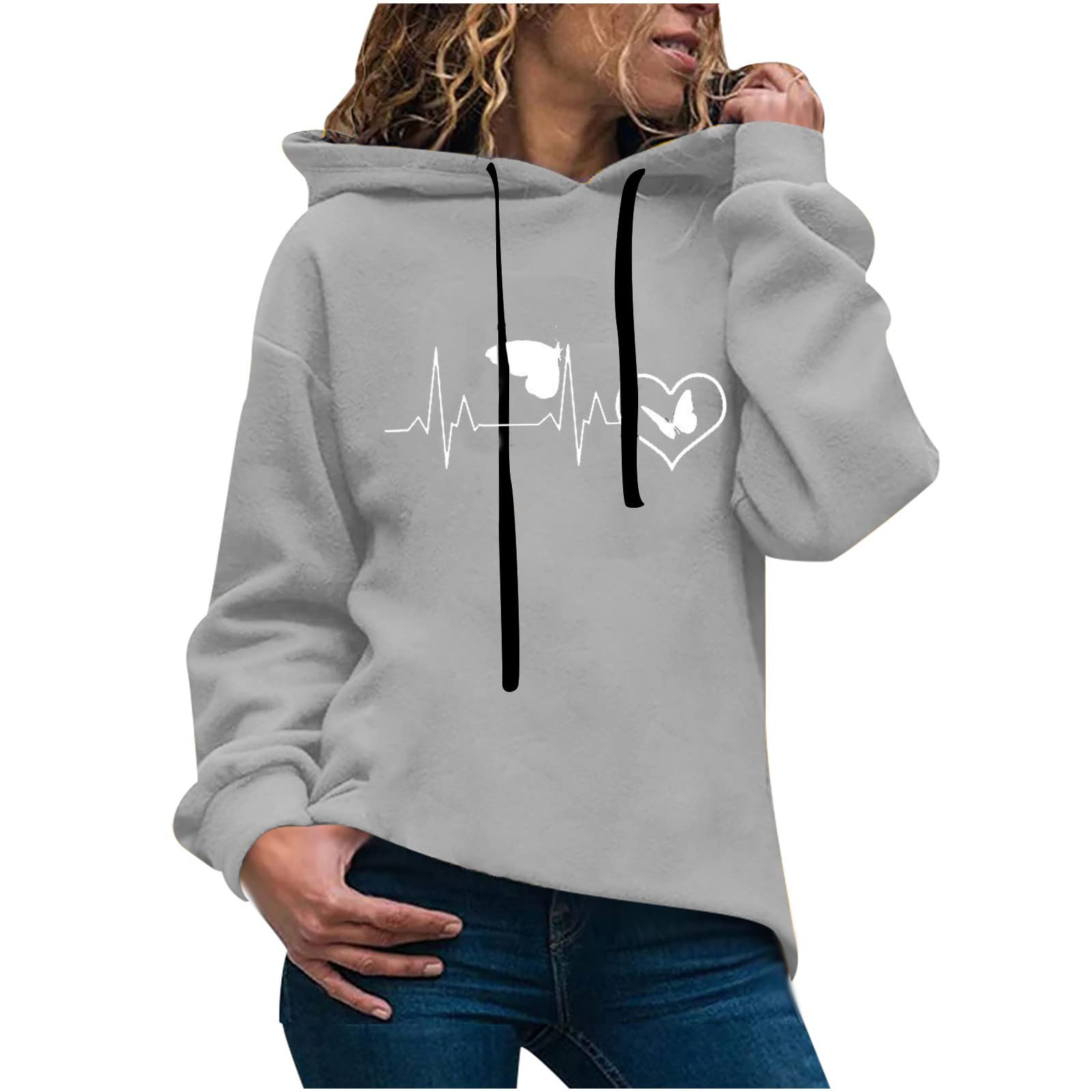 Miximx Women's Graphic Zip Up Hoodie - Long Sleeve Pullover Sweatshirt for Fall & Winter | Casual Streetwear, Night Out, Layered Fashion Outfits