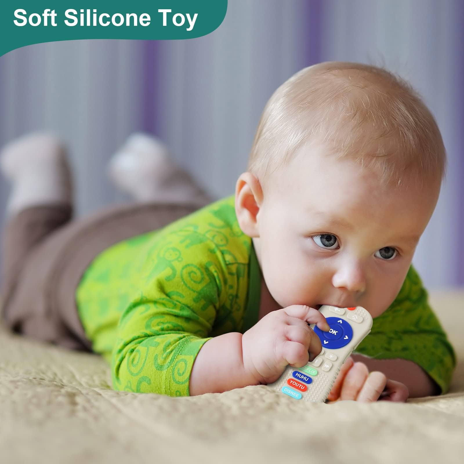 **COZYPANDA Baby Teething Toys for Infants 0-12 Months | BPA-Free Silicone Teether for Boys & Girls | Freezable & Remote Control Shape Chew Toy for Soothing Sore Gums | Perfect for Home, Travel & Daycare Use**