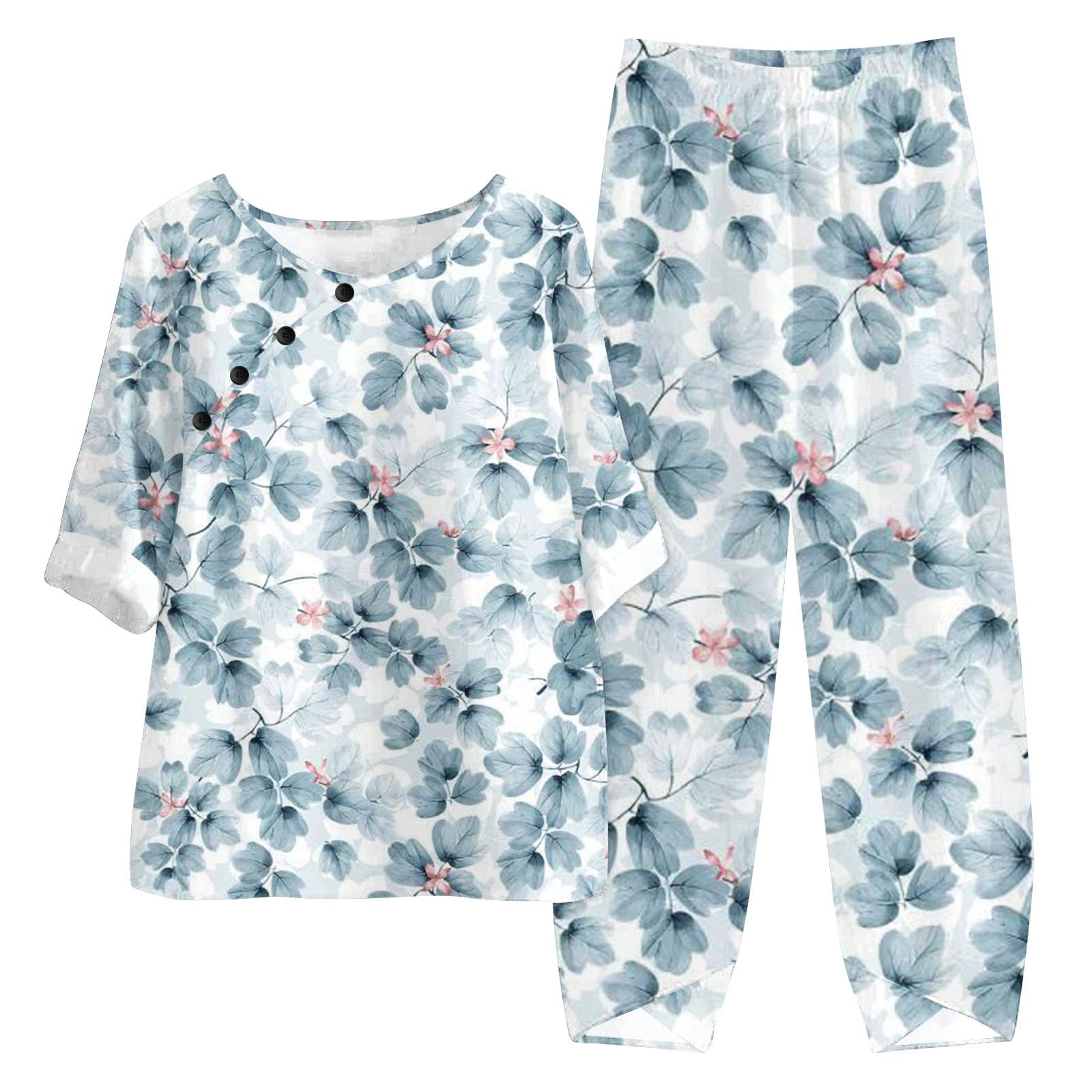 Women's Matching 2-Piece Sweatsuit Set - Comfy Lounge Wear & Vacation Outfits - Plus Size Short Sets & Couple Pajamas - Perfect for Relaxing at Home, Traveling, or Casual Outings