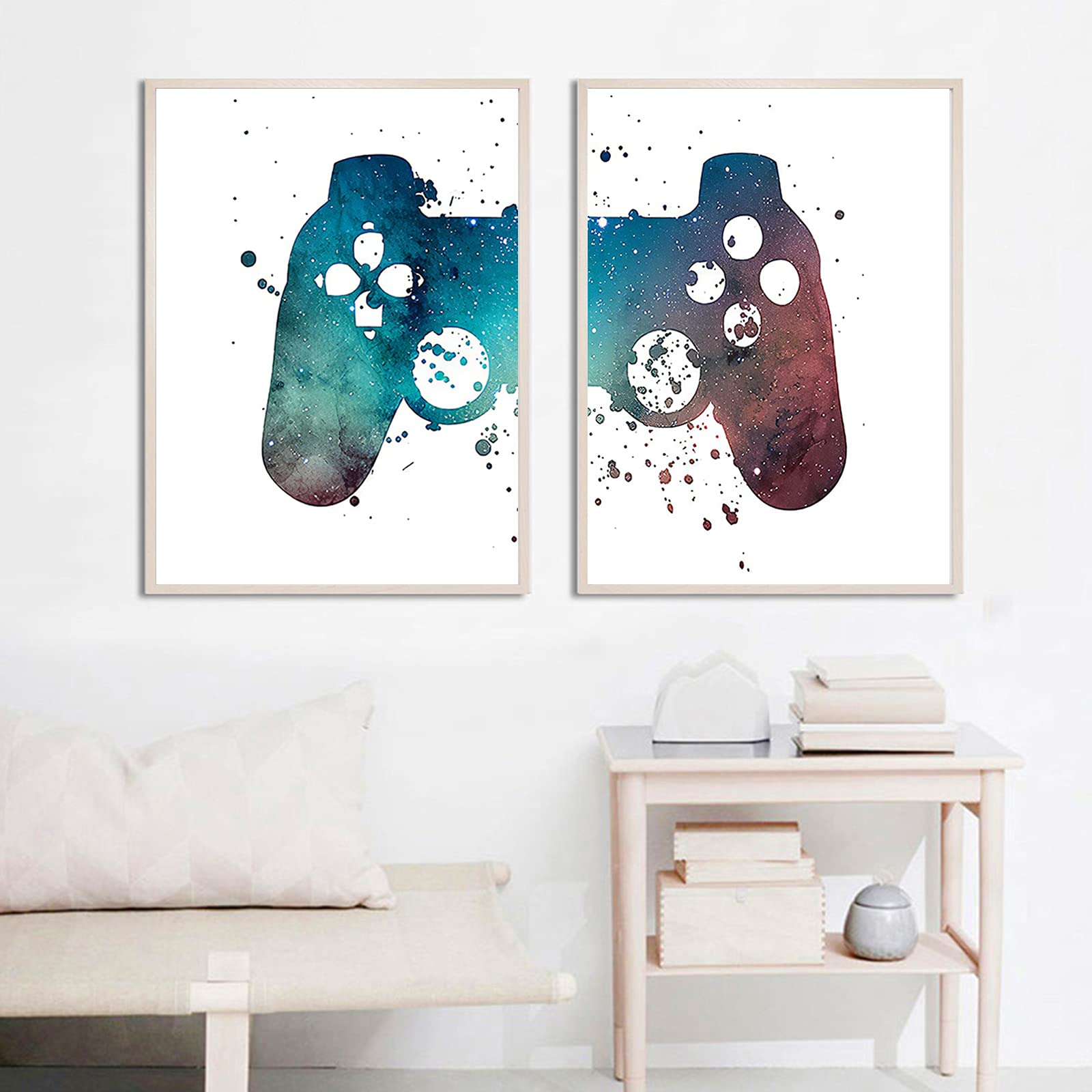 Abstract Gamepad Canvas Wall Art - Video Game Themed Print for Gamer Room Decor - 12x16 Inch Unframed Gaming Poster for Teen Boy Bedroom - Perfect for Gaming Enthusiasts & Man Cave Decor