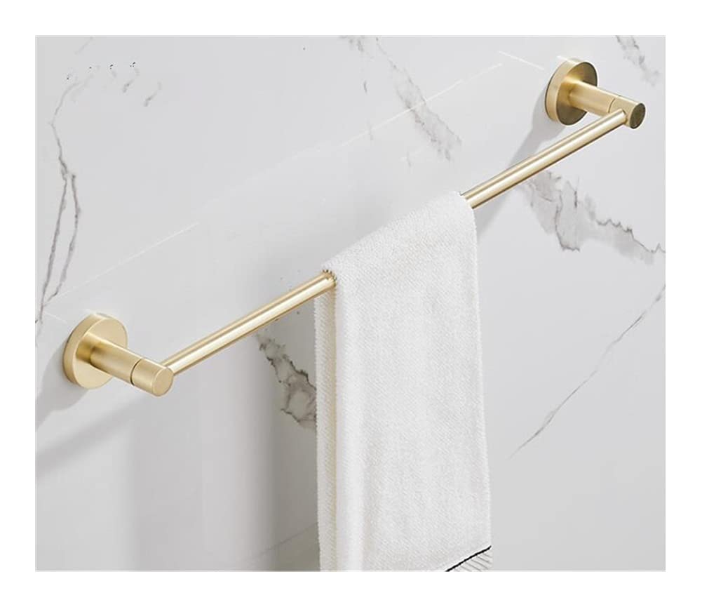 Brushed Gold Bathroom Accessories Set - Towel Bar, Shelf, Rack, Hanger, Paper Holder & Toilet Brush Holder - Modern Bath Hardware for Stylish Home Decor - Perfect for Bathrooms, Powder Rooms & Spa Retreats