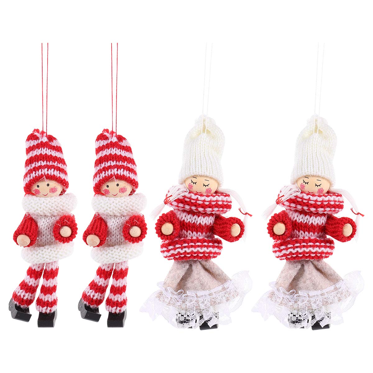 Amosfun 4pcs Christmas Hanging Ornaments - Festive Tree Pendants for Xmas Scene Layout, Home Decor, Party Supplies & Holiday Decoration