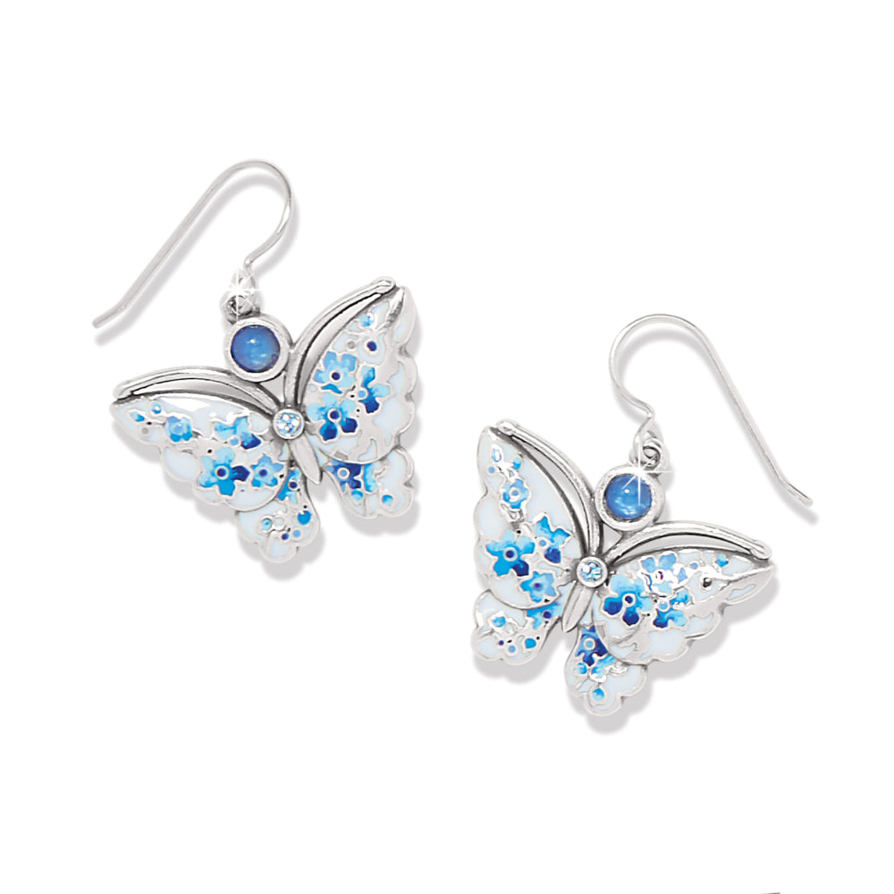 Brighton Kyoto In Bloom Indigo Butterfly Earrings – Handcrafted Sterling Silver Dangle Earrings for Women, Floral Butterfly Jewelry Gift for Her – Perfect for Weddings, Parties & Everyday Wear