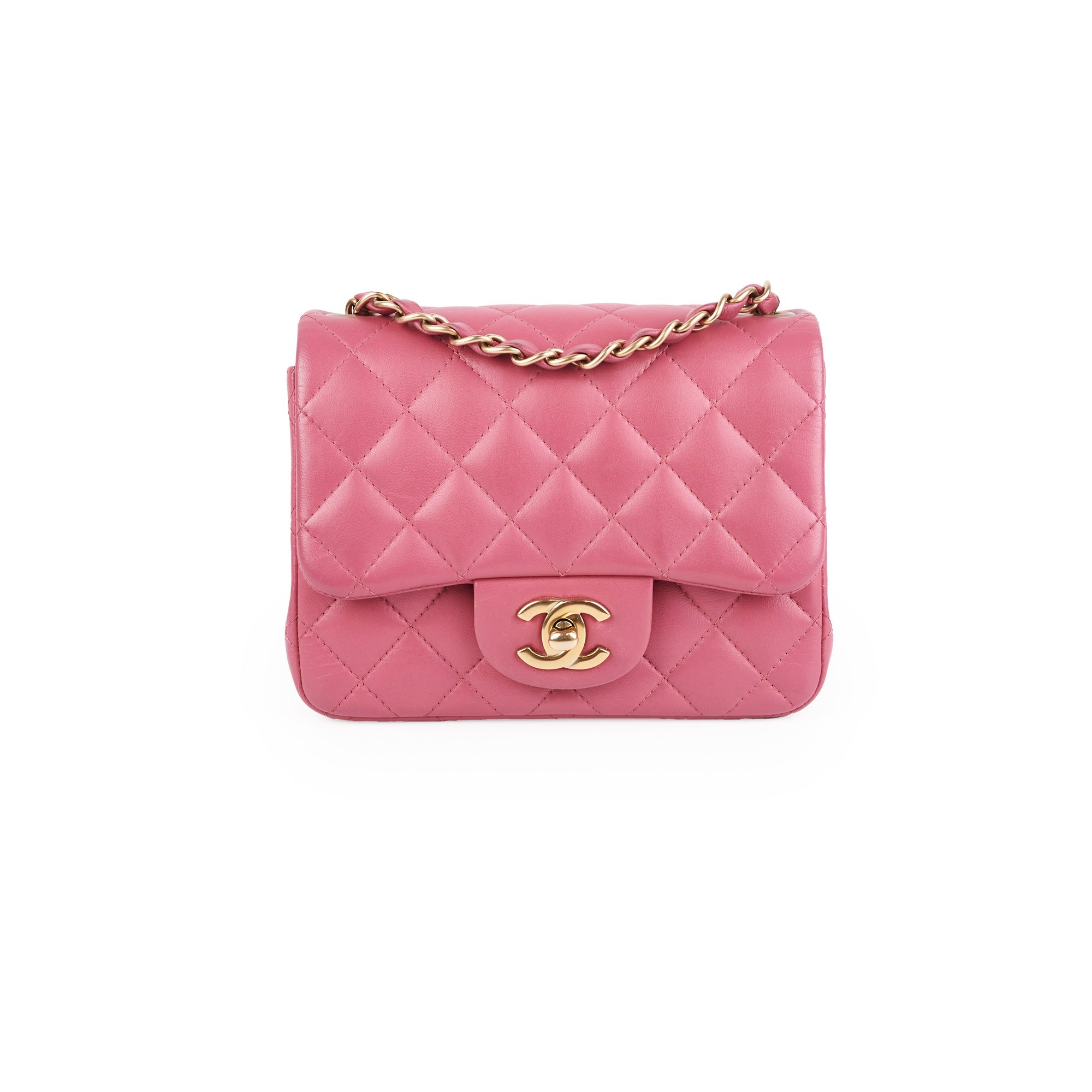 Chanel Square Mini Flap Bag in Soft Lambskin Leather - Light Pink | Luxury Crossbody Purse for Women | Perfect for Parties, Dates & Everyday Elegance