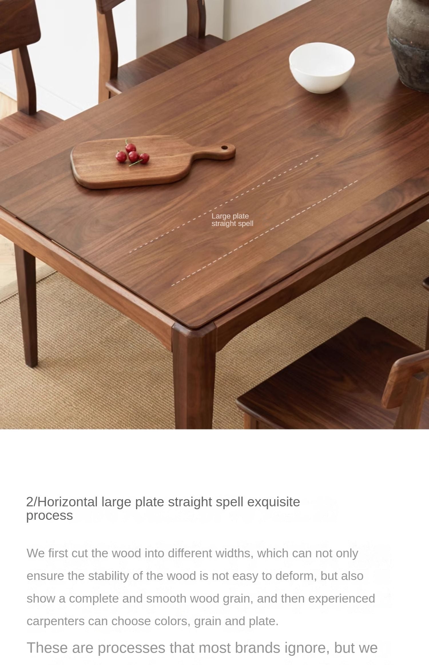 Premium Black Walnut & Ash Solid Wood Modern Nordic Dining Table - Elegant Light Luxury Design for Home, Restaurant, and Office Use