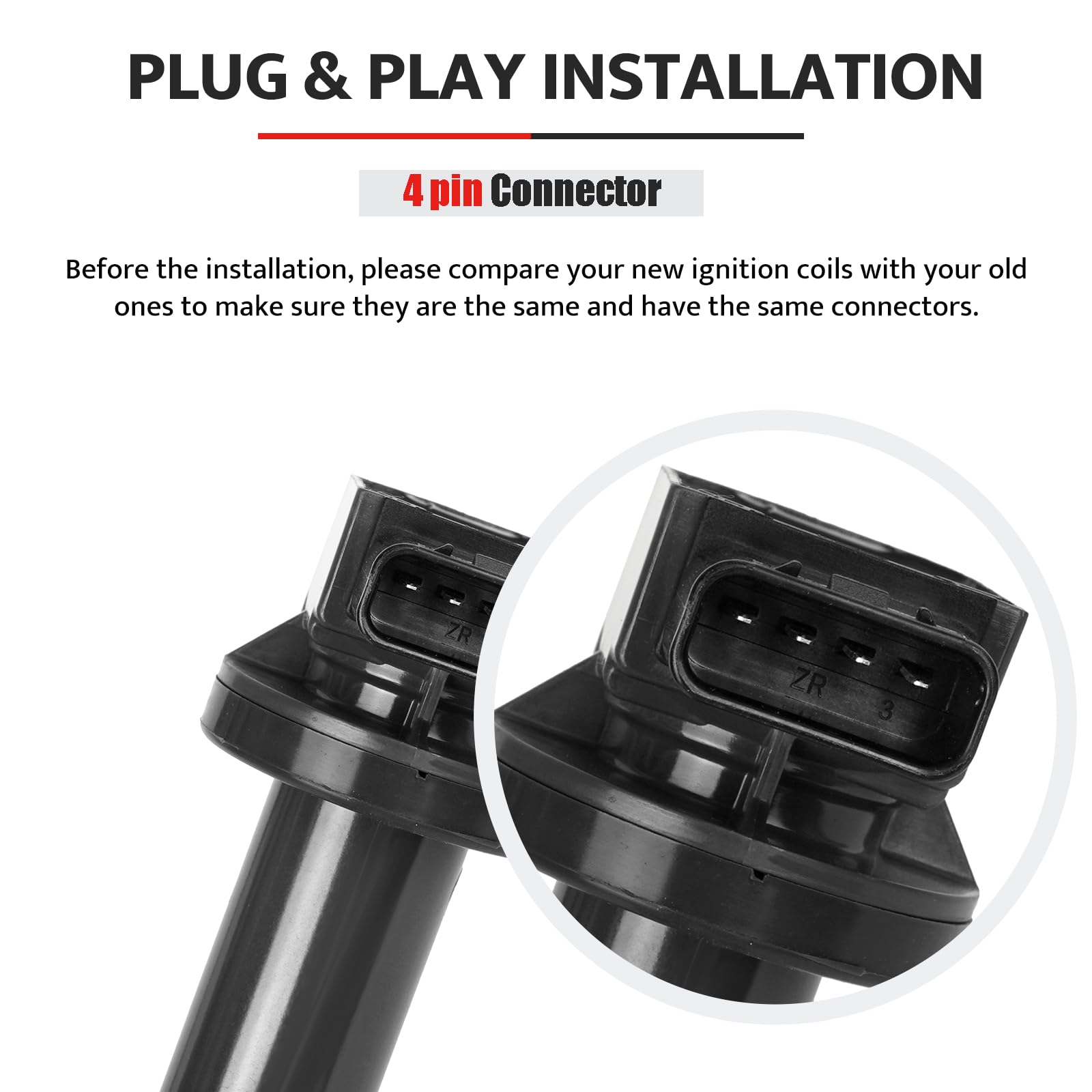 High Performance Ignition Coil Packs Replacement for Toyota Prius C Yaris Echo Scion xB xA 1.5L L4 Engine (2001-2018) - Compatible with UF316 - Set of 4 - Perfect for Engine Misfire Repair & Performance Upgrade