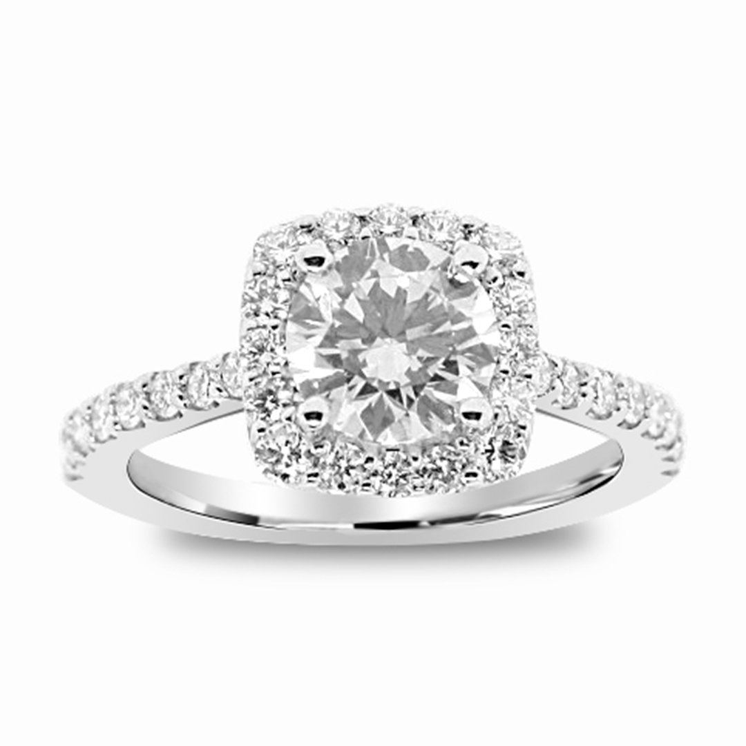 18K White Gold 1.01 Carat GIA Certified Diamond (GIA 1178293385) with 1.49ctw Diamond Halo Engagement Ring for Proposal, Wedding, Anniversary - Perfect Gift for Her