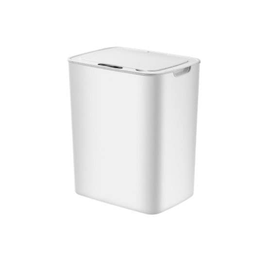 TOMYEUS 14L Smart Sensor Trash Can - Automatic Motion Sensor Garbage Bin for Kitchen, Bathroom, Bedroom - Touchless Waste Bin with Lid - White (Ideal for Home, Office & Indoor Use)