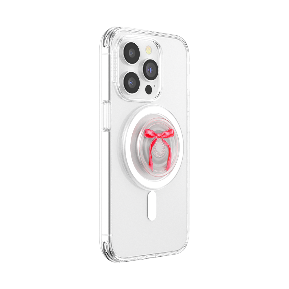 Red Bow PopGrip for MagSafe - Magnetic Phone Grip & Stand for iPhone 12/13/14/15 Pro Max - Perfect for Selfies, Video Calls & Hands-Free Viewing