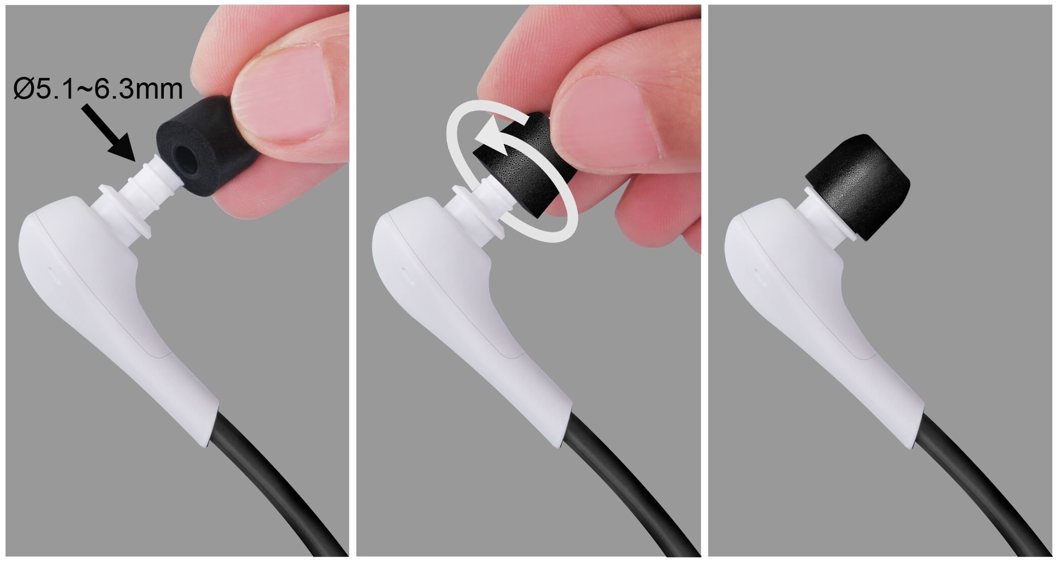 SIMOLIO Wireless TV Headphone Replacement Ear Tips - Noise Isolating Memory Foam Earbuds for Under-Chin Headsets, Soft Comfort Ear Cushions (5 Pairs, Small Size, Black) - Perfect for Watching TV, Gaming & Home Theater Use Without Disturbing Others