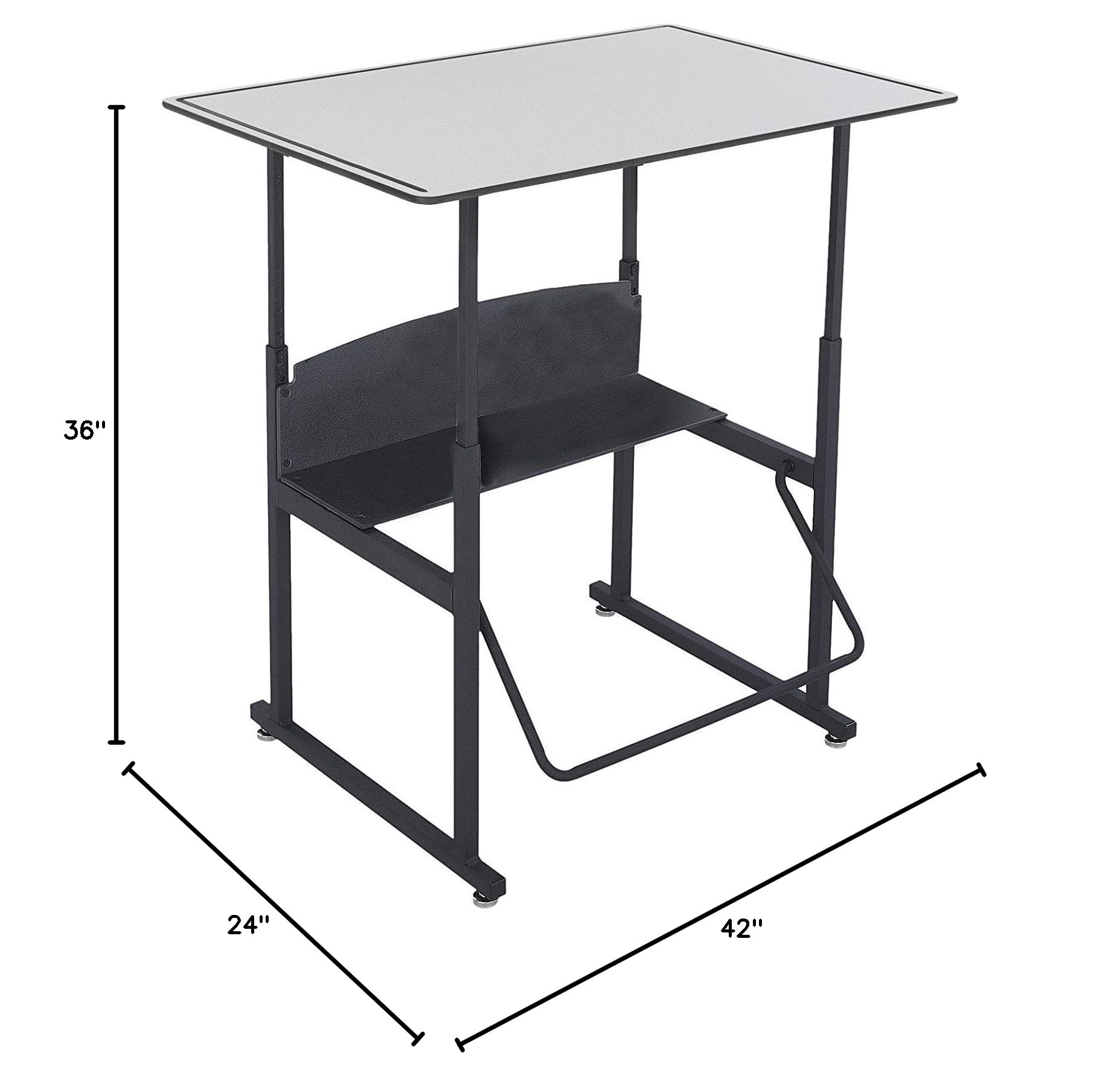 AlphaBetter Adjustable Height Desk 36x24 Inch - Premium Swinging Footrest Bar for Home, Office & Classroom - Ergonomic Study & Work Desk for Comfort & Focus