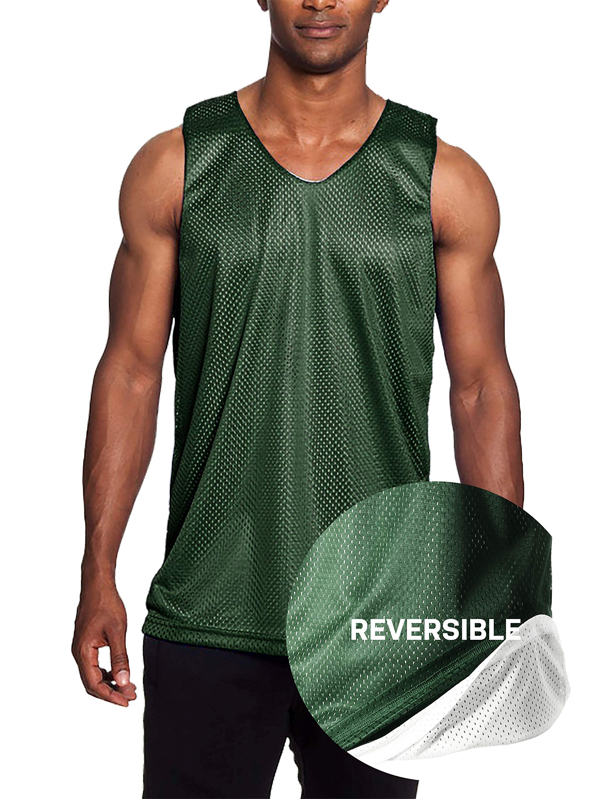 Men's Reversible Basketball Jersey - Premium Moisture-Wicking Mesh Tank Top for Sports & Streetwear - Gym, Pickup Games, Team Uniforms, Casual Wear
