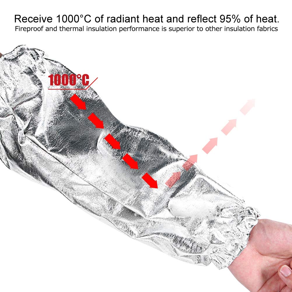 Heat Resistant Arm Glove - 1000°F Fireproof Aluminum Foil Sleeve Protector for Welding, Grinding & BBQ | Industrial & Home Use Safety Gear