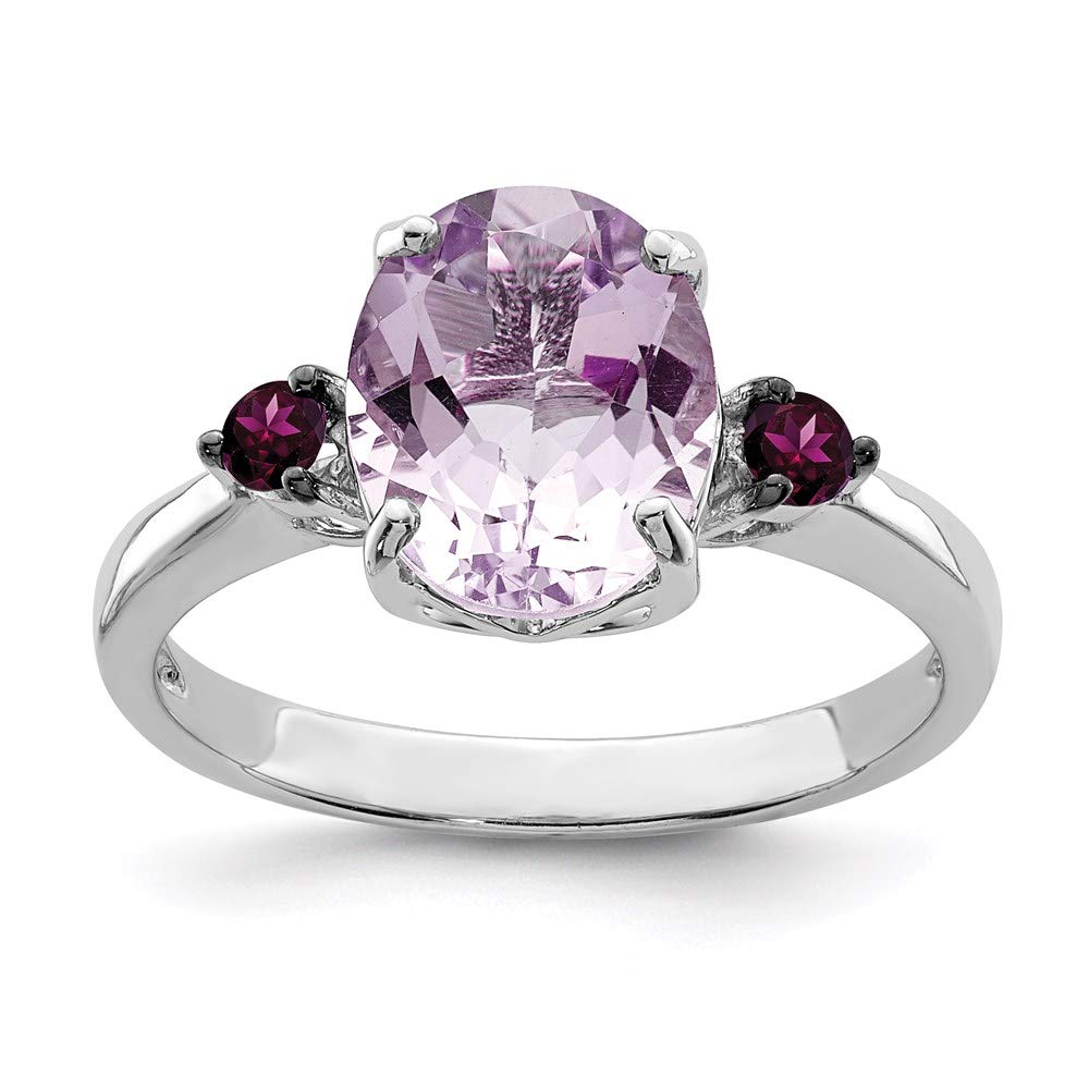 925 Sterling Silver Pink Quartz & Rhodolite Garnet Ring for Women | Elegant Fine Jewelry Gift for Her | Perfect for Anniversaries, Birthdays & Special Occasions