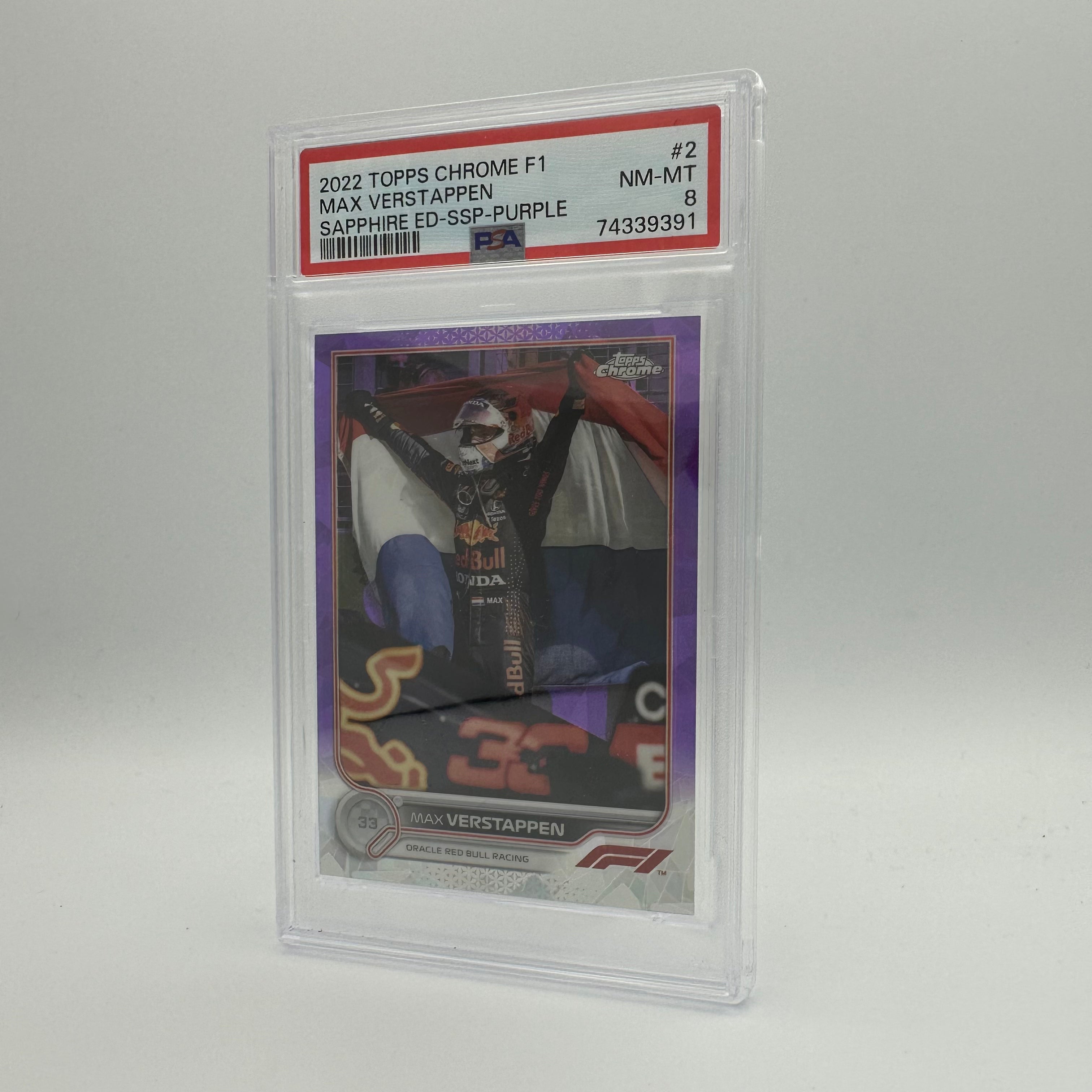 PSA 8 Graded 2002 Max Verstappen #2 Sapphire Edition SSP Purple Racing Card - Perfect for Collectors, Investors & F1 Memorabilia Displays
