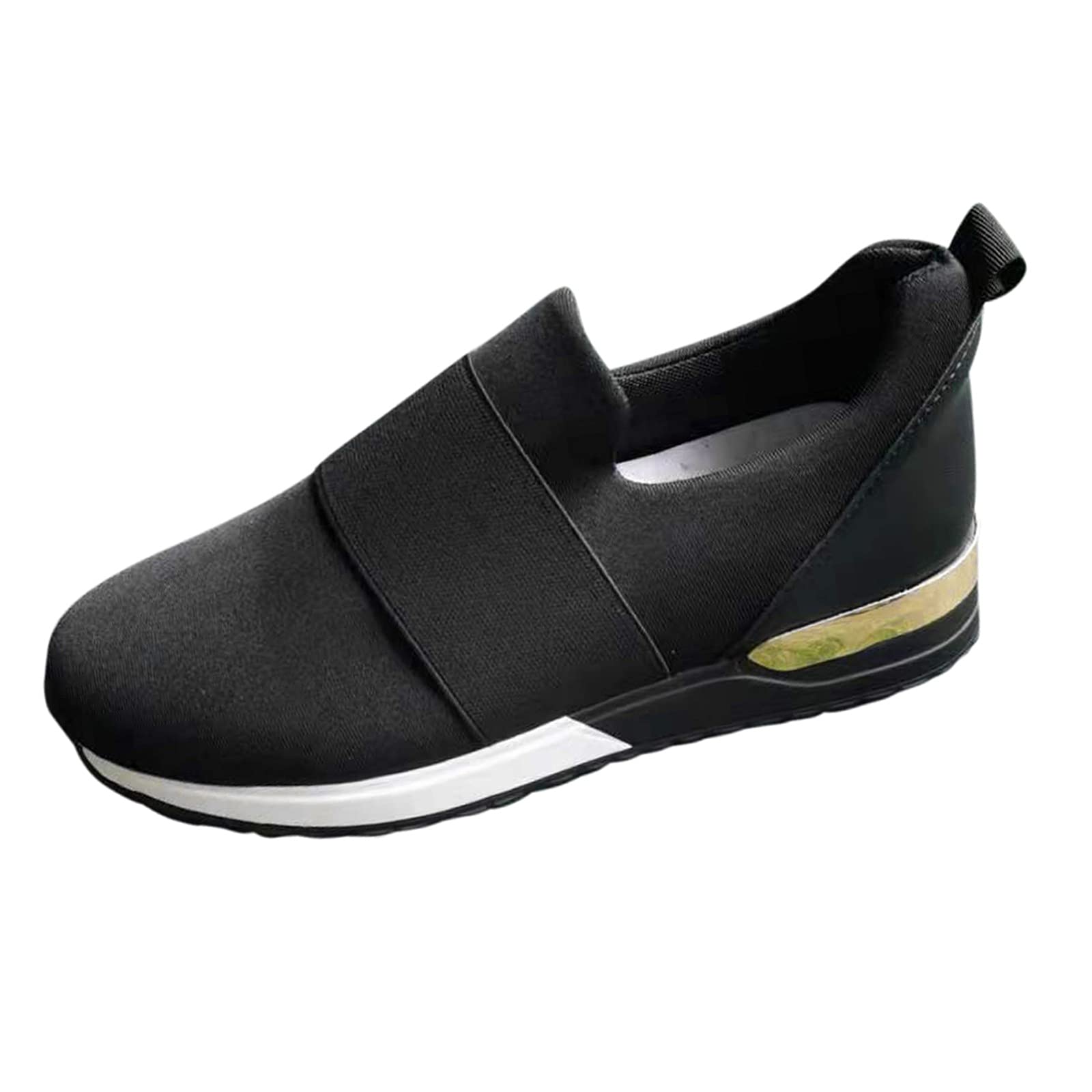 Women's Orthopedic Navy Wedge Shoes - Non-Slip Slip-On Work Sneakers for Women | Dressy Minimalist Black Trail Running Shoes | Perfect for Nurses, Waitresses & Office Professionals