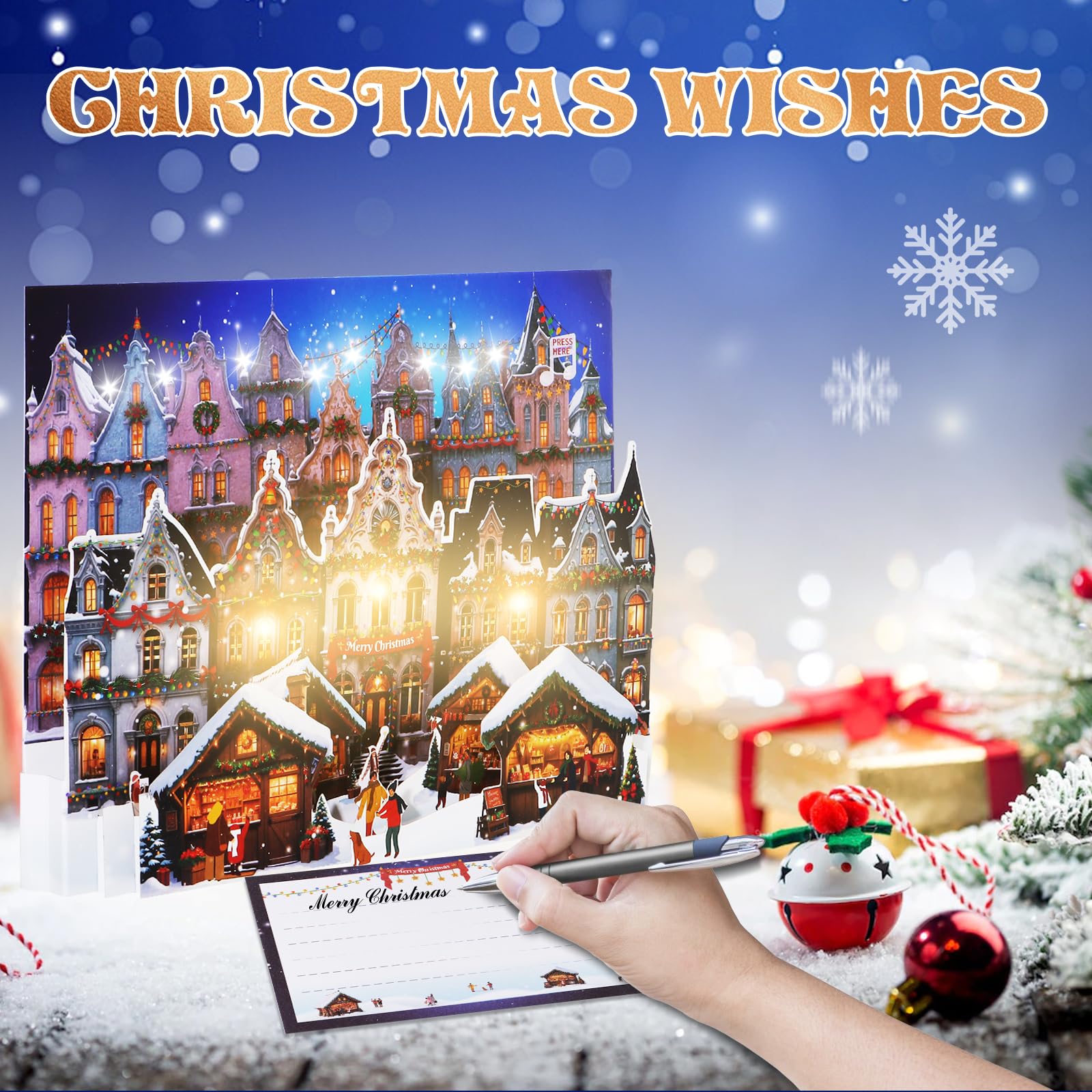 Christmas Pop Up Cards for Kids - Musical Greeting Cards with Lights & Songs - Holiday New Year Gift - Perfect for Classroom Exchanges, Stocking Stuffers & Family Celebrations