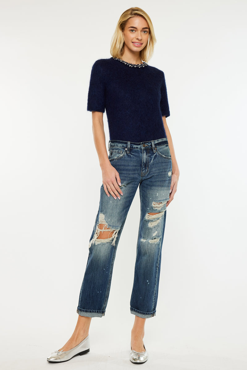 Charlize Mid Rise Boyfriend Jeans for Women - Comfortable Stretch Denim Pants with Relaxed Fit | Perfect for Casual Wear, Weekend Outfits & Everyday Style