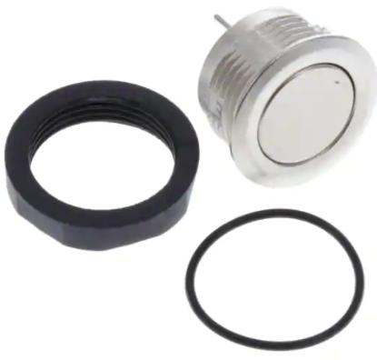 16mm Short Stroke Metal Switch with Green/Red LED Illumination - 125mA @ 4-48VDC, 1 Million Operations, Pin Terminals with Soldering Aid, Ag Contact, OFF-(ON), IP67 - Perfect for Industrial Control Panels, Machinery, and DIY Electronics Projects