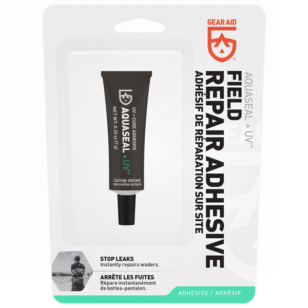 Aquaseal+UV Waterproof Adhesive & Sealant .25oz - Quick Repair for Outdoor Gear, Waders, Boots & Tents - Ideal for Camping, Hiking & Water Sports