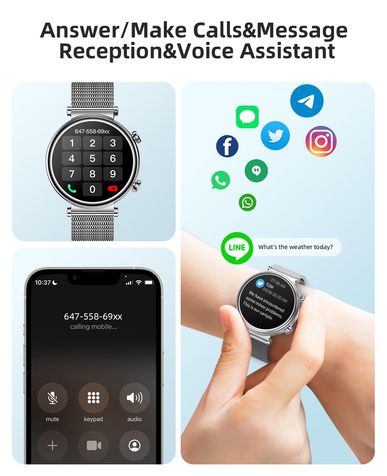 Smart Watches for Women with Call Function, 1.27